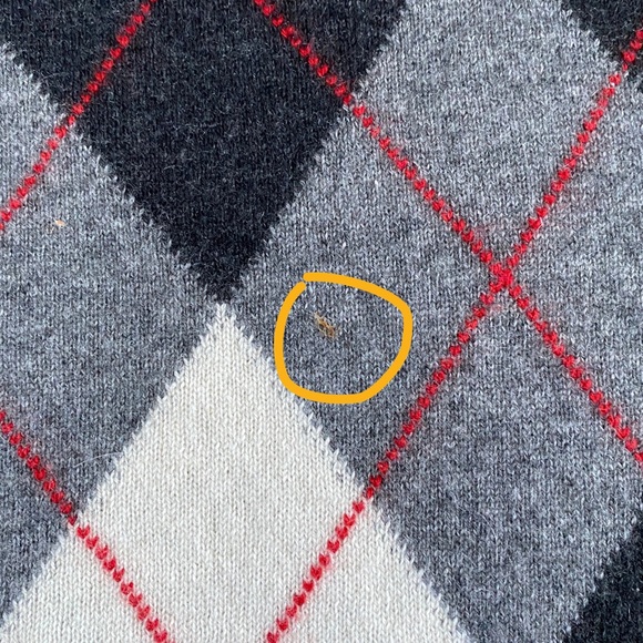 HATHAWAY PLATINUM MEN’S 100% CASHMERE PULLOVER SWEATER ARGYLE V-NECK SIZE L - Picture 15 of 16